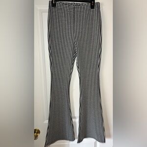 TOPSHOP Gingham Flared Trousers Size 8